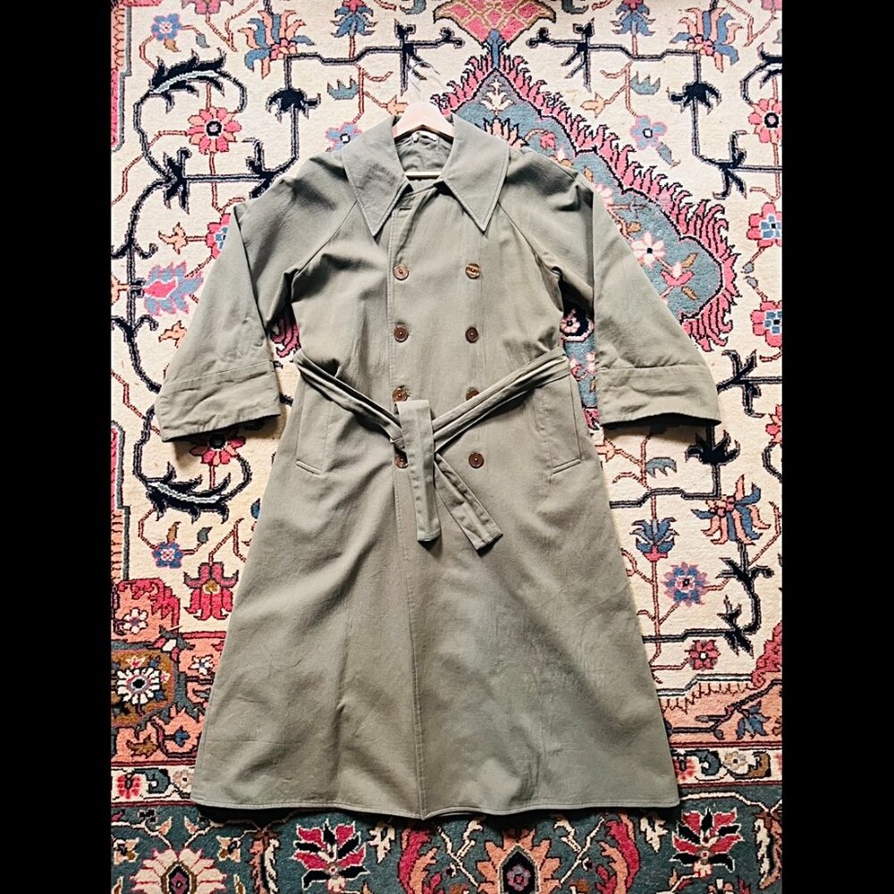 Organic Cotton Marin Trench Coat in Olive Branch by Laude the Label